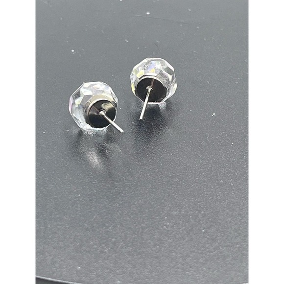 Swarovski SAL Vintage AB Crystal Disco Ball Stud 14k over 925 Earrings in Box - Picture 8 of 14